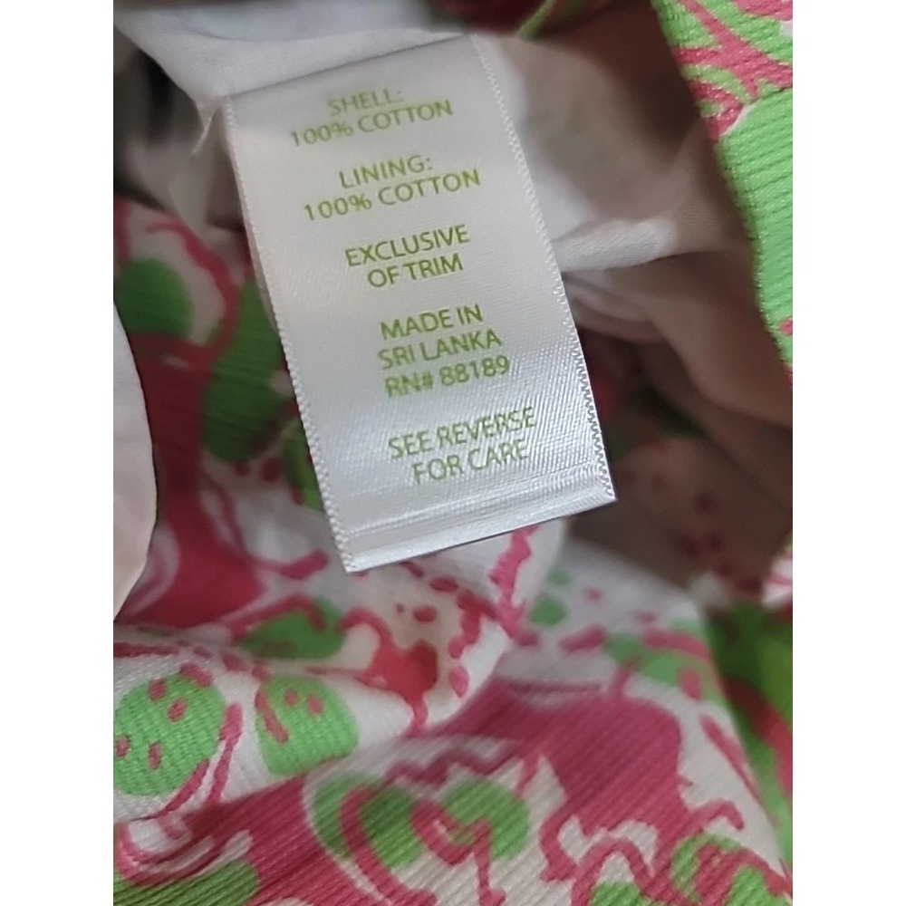 Lilly Pulitzer Shift Dress Women's 10 Pink Green EUC Beachy Preppy Tropical - Picture 7 of 7